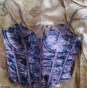 Polly purple florsl corset